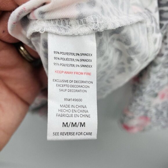 Flora by Flora Nikrooz Womens Medium Tammy Floral Notch Collar Pajama Top 609 - Picture 6 of 6